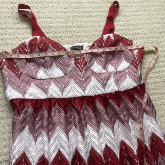 Eloquii Red & White Chevron Embroidered Maxi Dress Size 22 - Picture 11 of 15